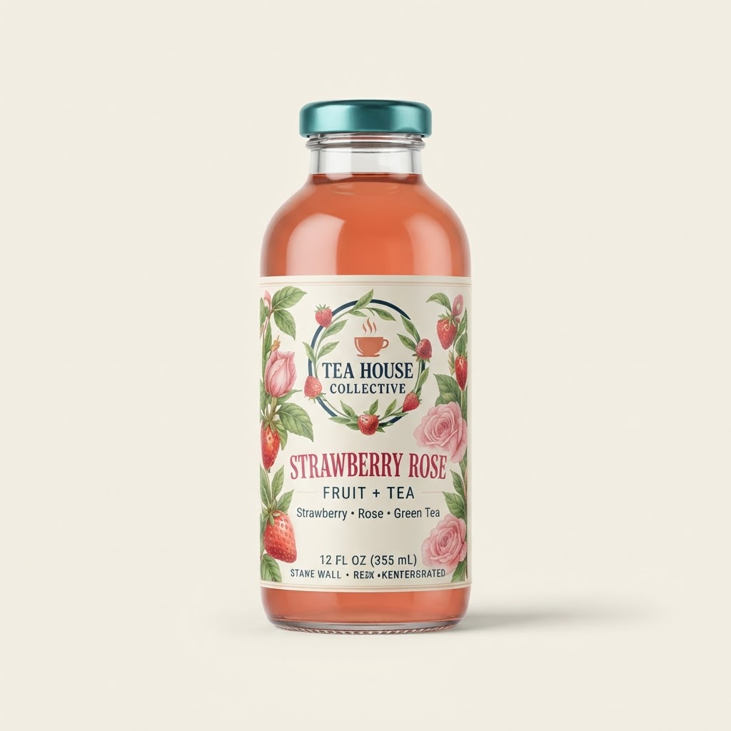 Tea House Collective Strawberry Rose packaging development concept