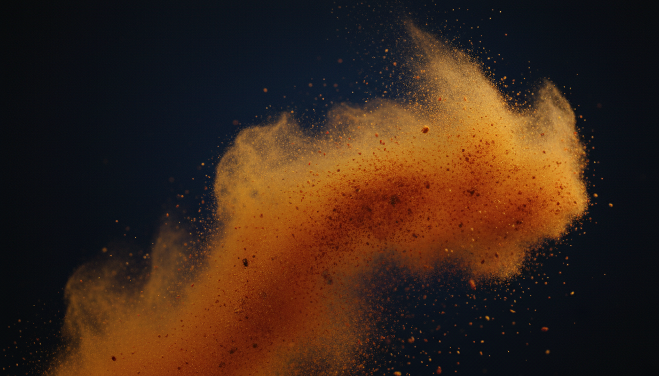 Spice clouds in dramatic lighting