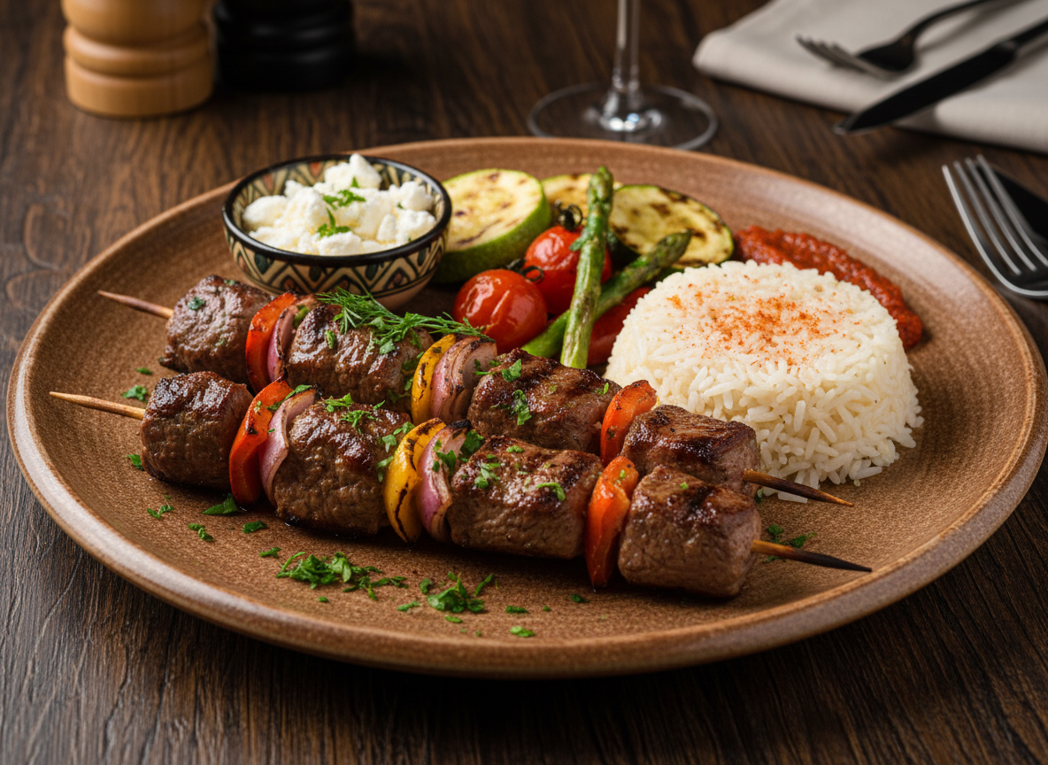 Schaschlik mit Rindfleisch