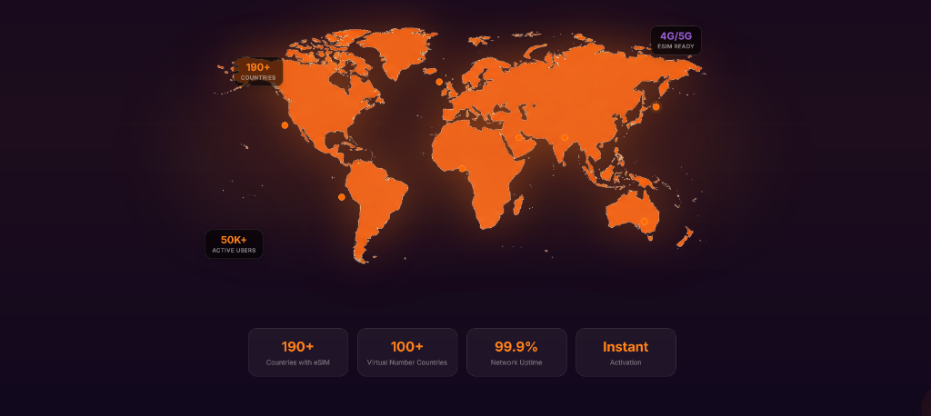 VoxTelefony Global Coverage Map