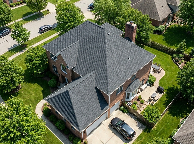 St. Louis home after a complete roof replacement by Cox Roofing & Restoration