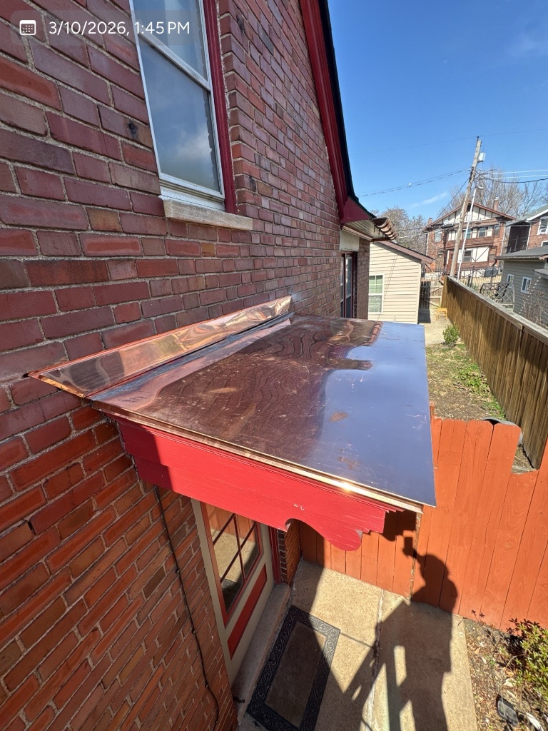 Copper gutter and drip edge installation
