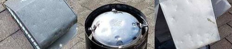 Soft-metal denting on roof vents and accessories