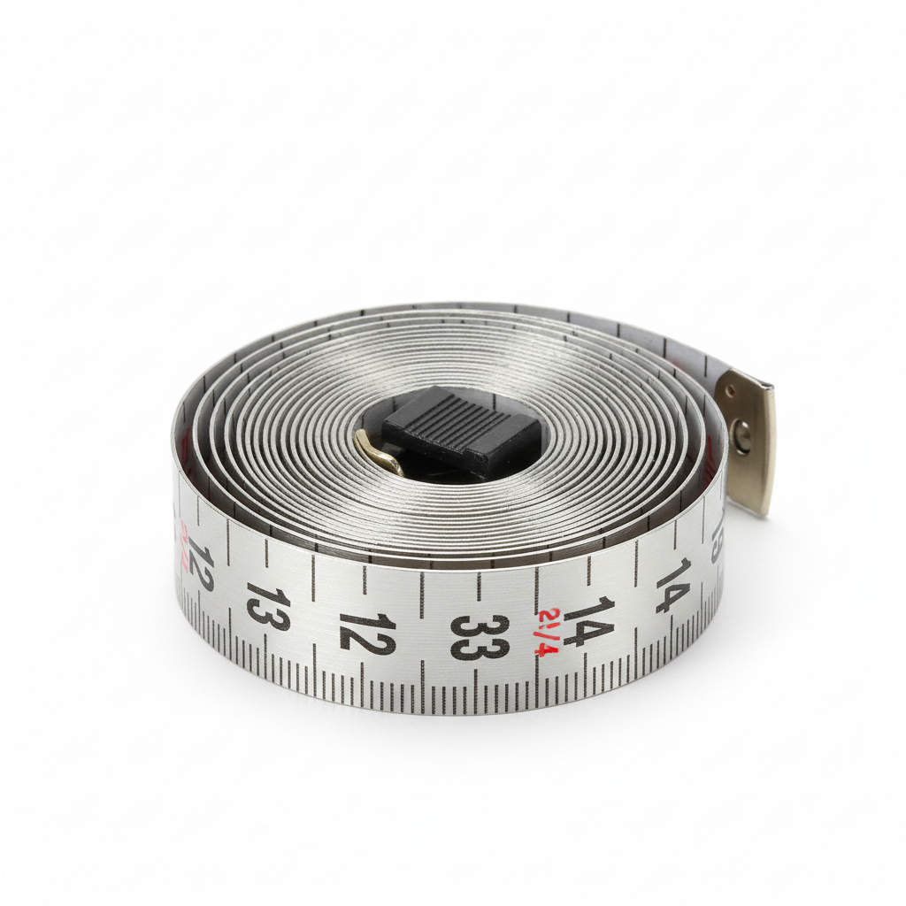 Metal tape measure showing measurement markings