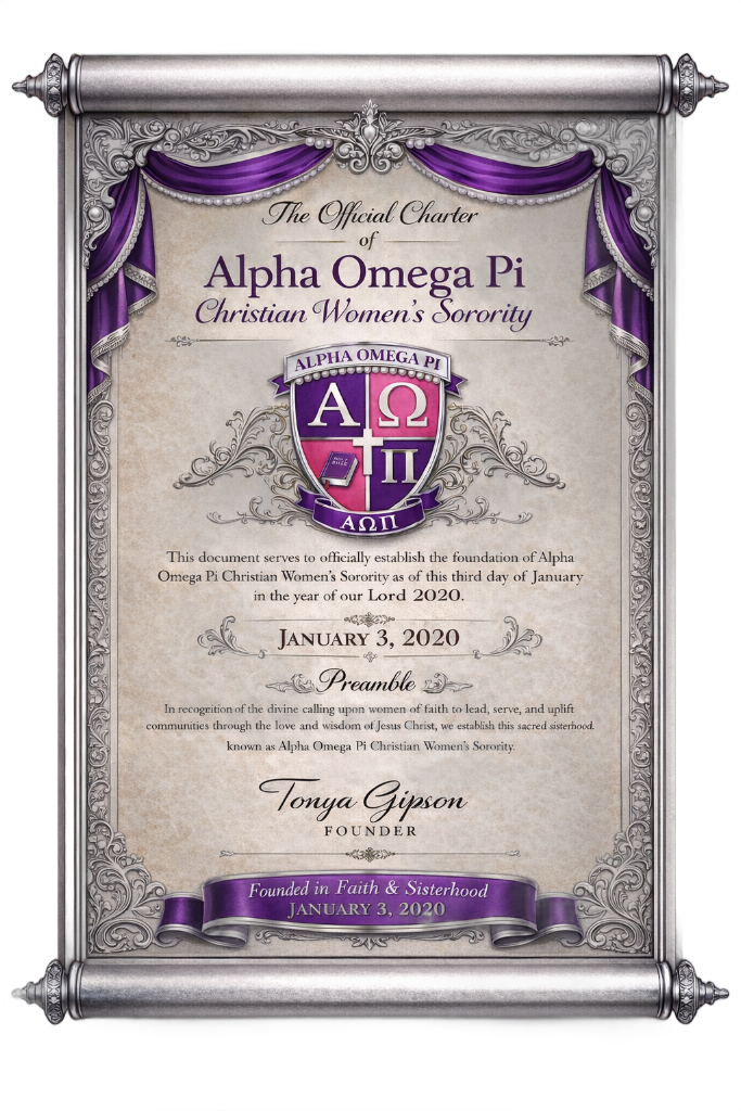 The Official Charter of Alpha Omega Pi Christian Women's Sorority