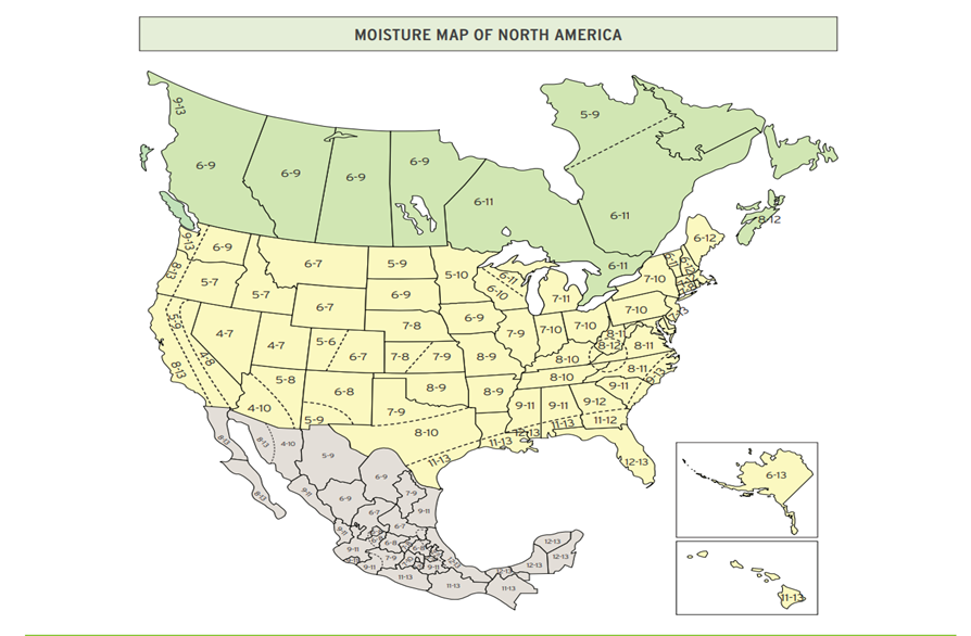 NWFA Moisture Map of North America