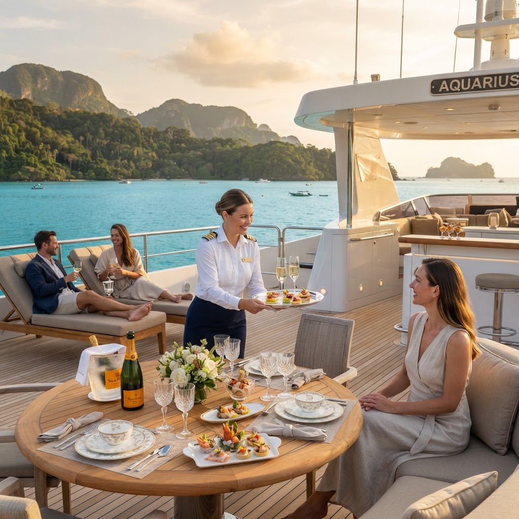 Crew and guests on board