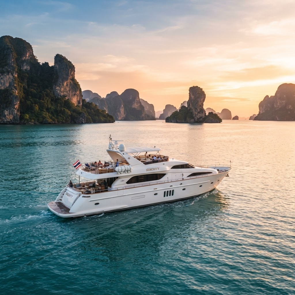 Luxury yacht at sea