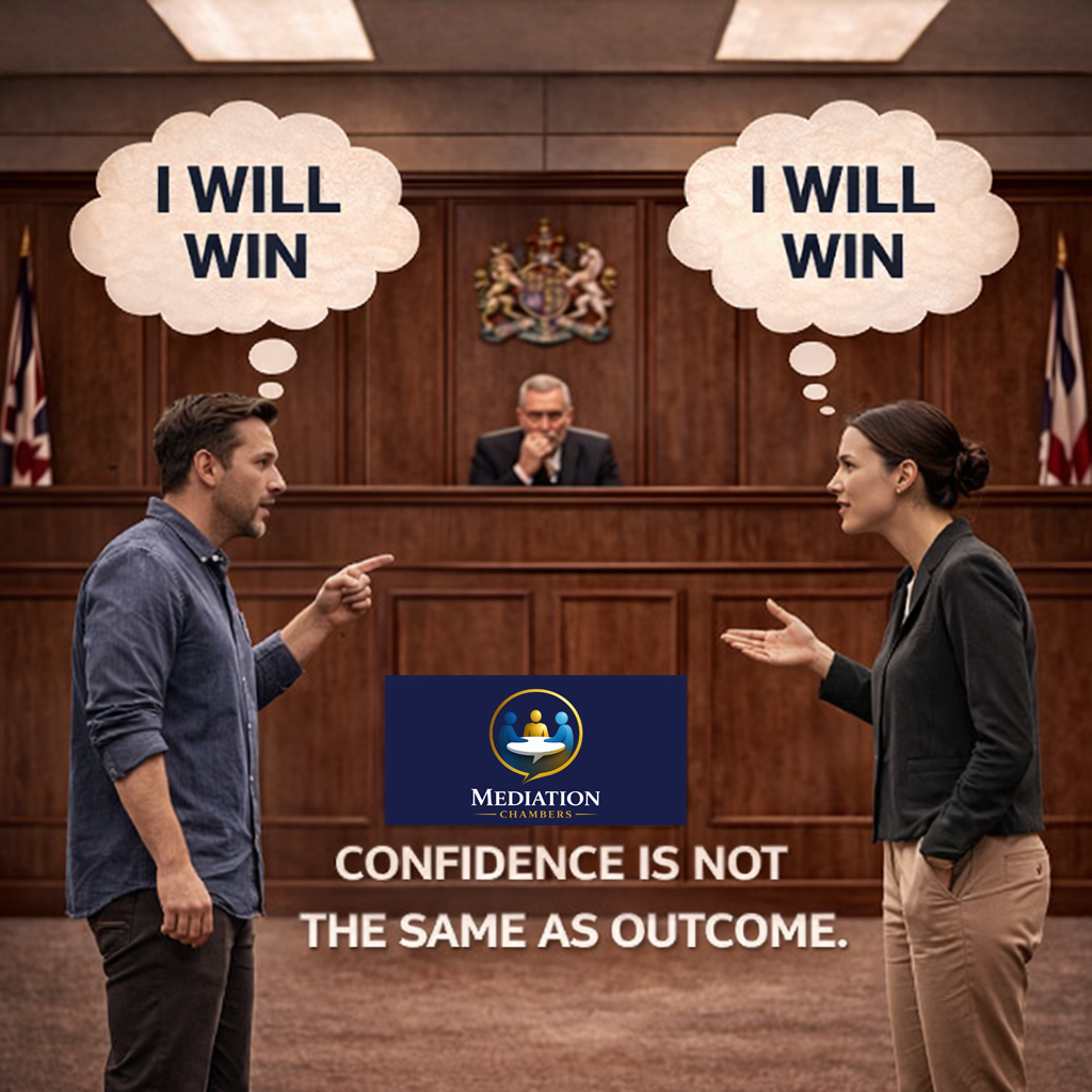 Both parties thinking 'I will win' — confidence is not the same as outcome