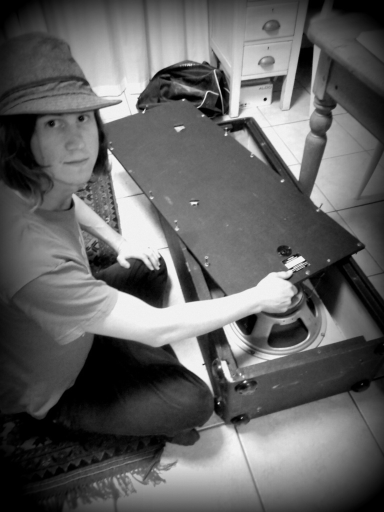 Removing the Celestion Greenback from the old Marshall PA cabinet