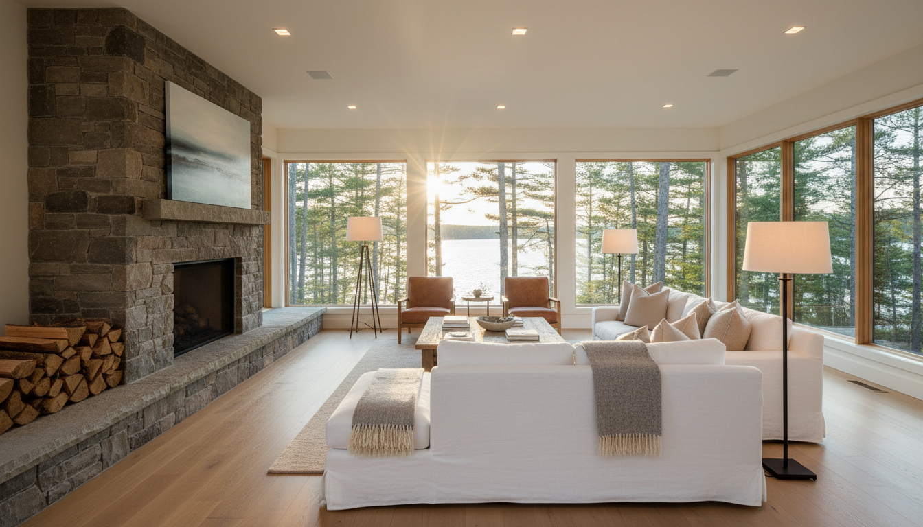 Luxury Maine lake house interior