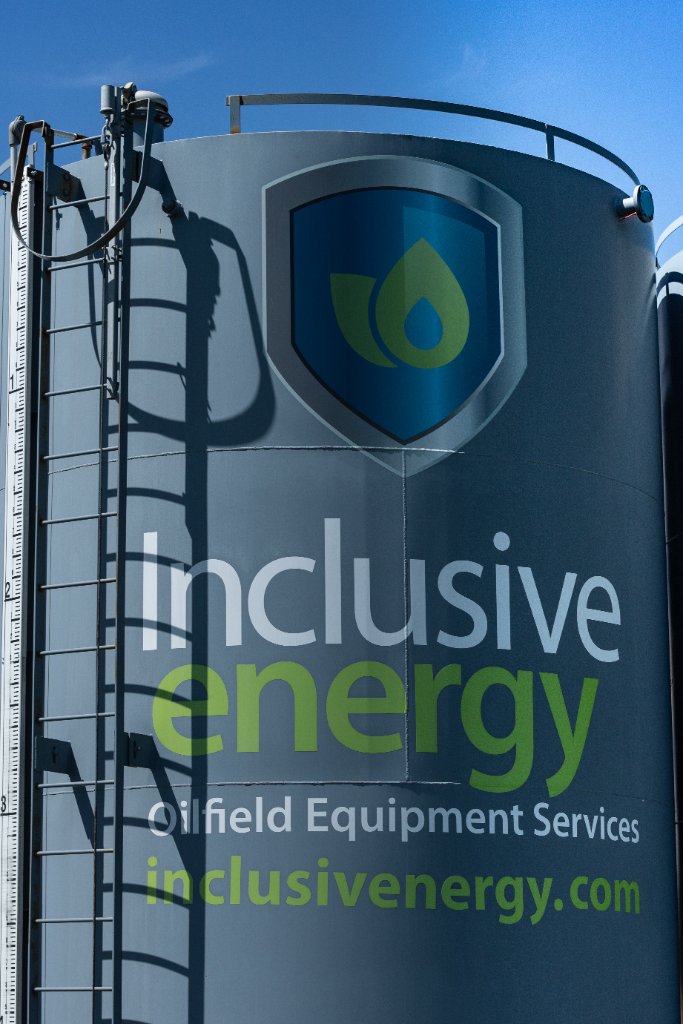 Inclusive Energy branded storage tank