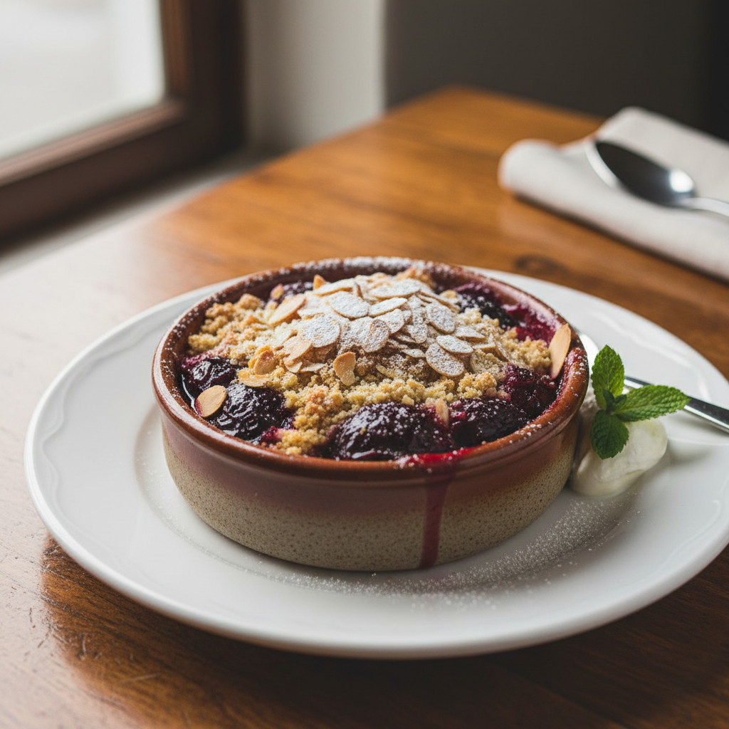 Plum & Almond Crumble
