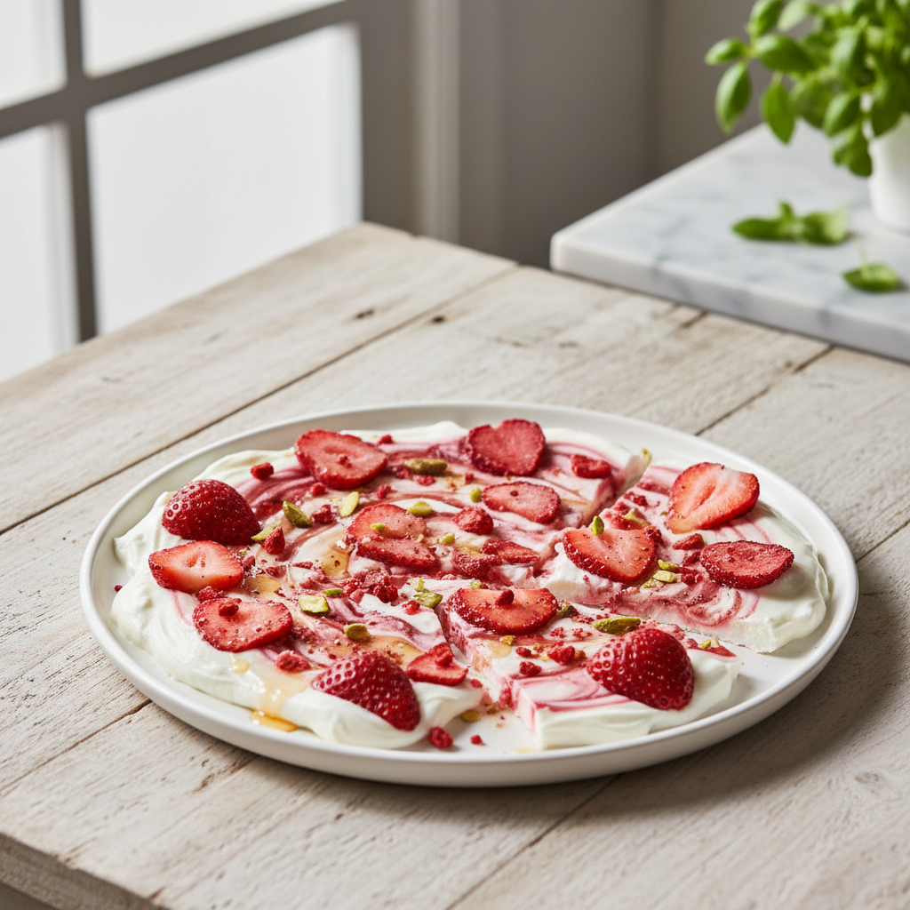 Frozen Yogurt Strawberry Bark