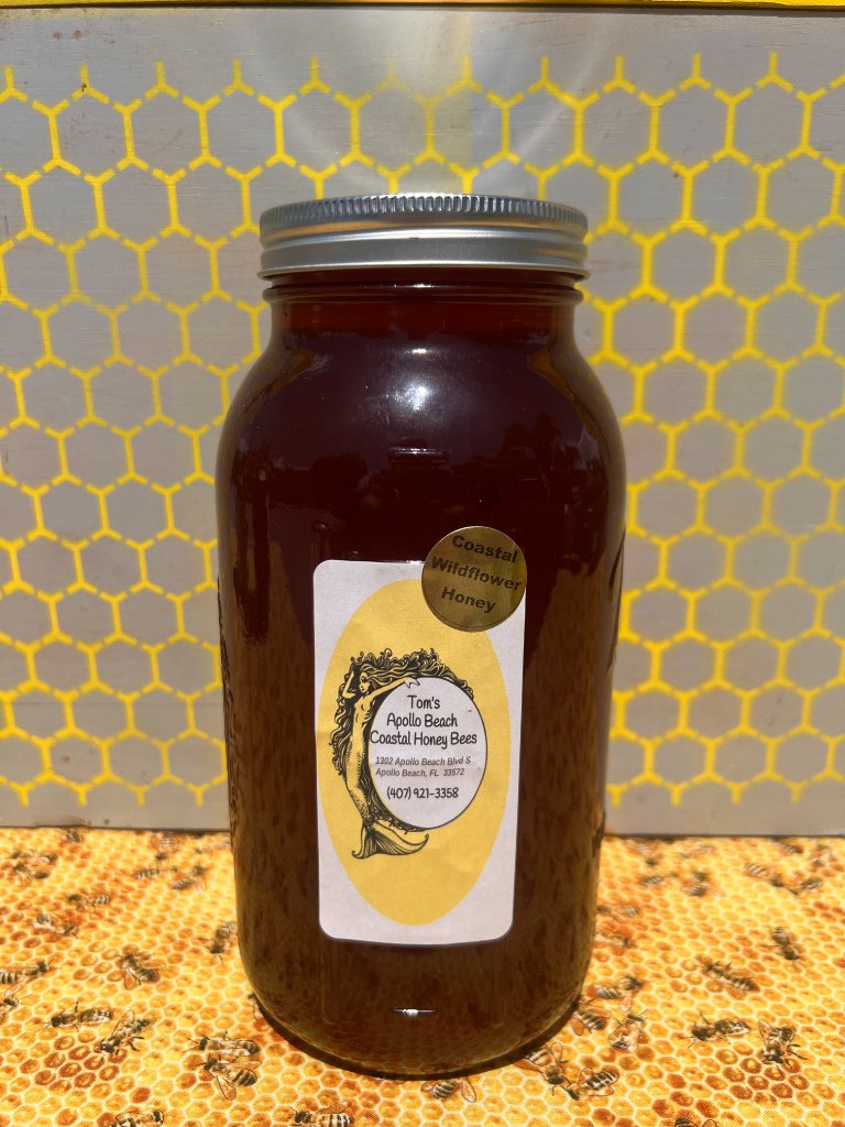 Quart Mason Jar β Coastal Wildflower honey