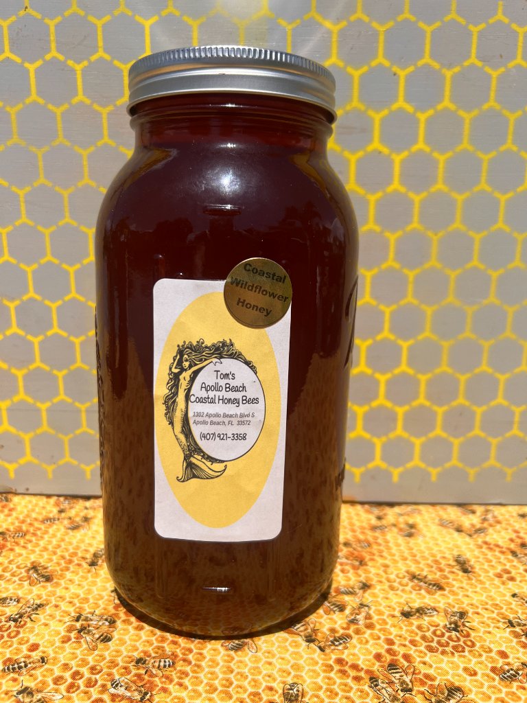 1/2 Gallon Glass Mason Jar β Coastal Wildflower honey