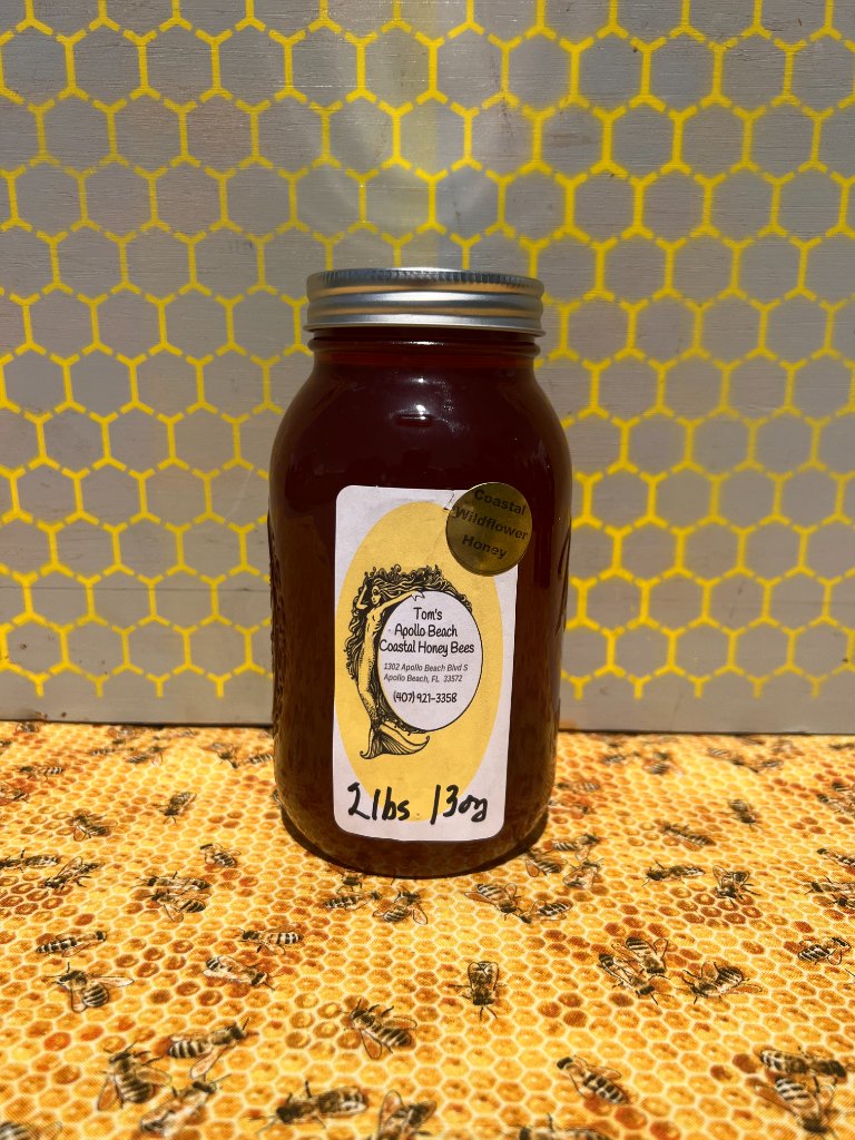 Comb Honey Mason Jar β Coastal Wildflower honey