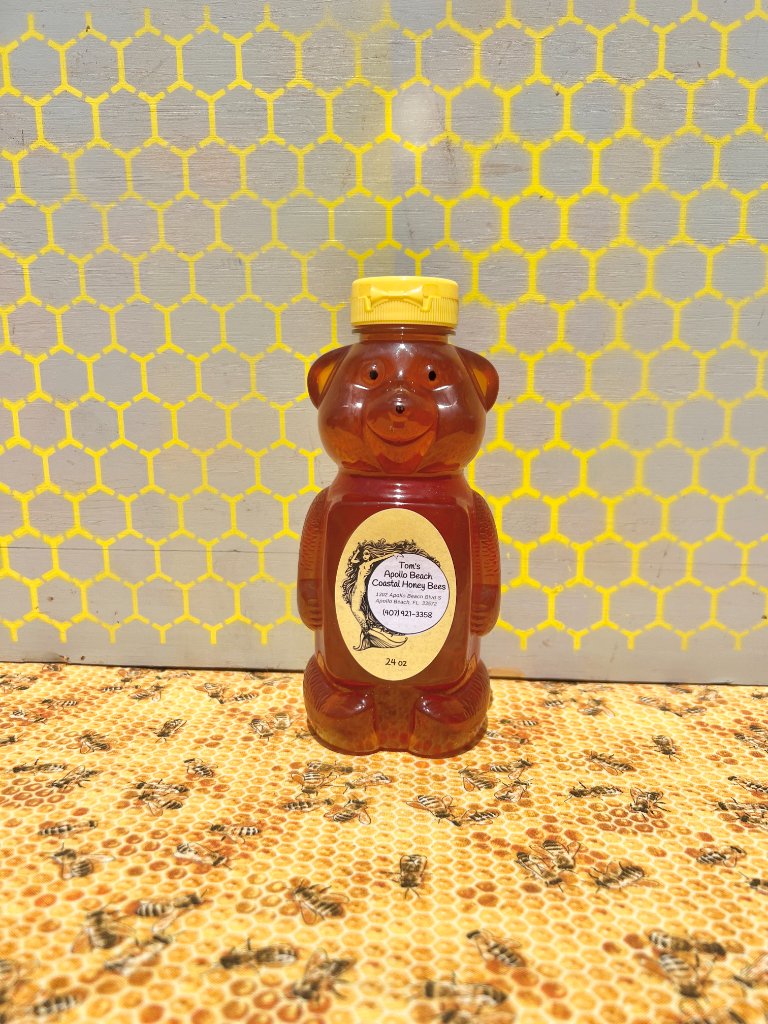 24 oz Plastic Bear Bottle β Coastal Wildflower honey