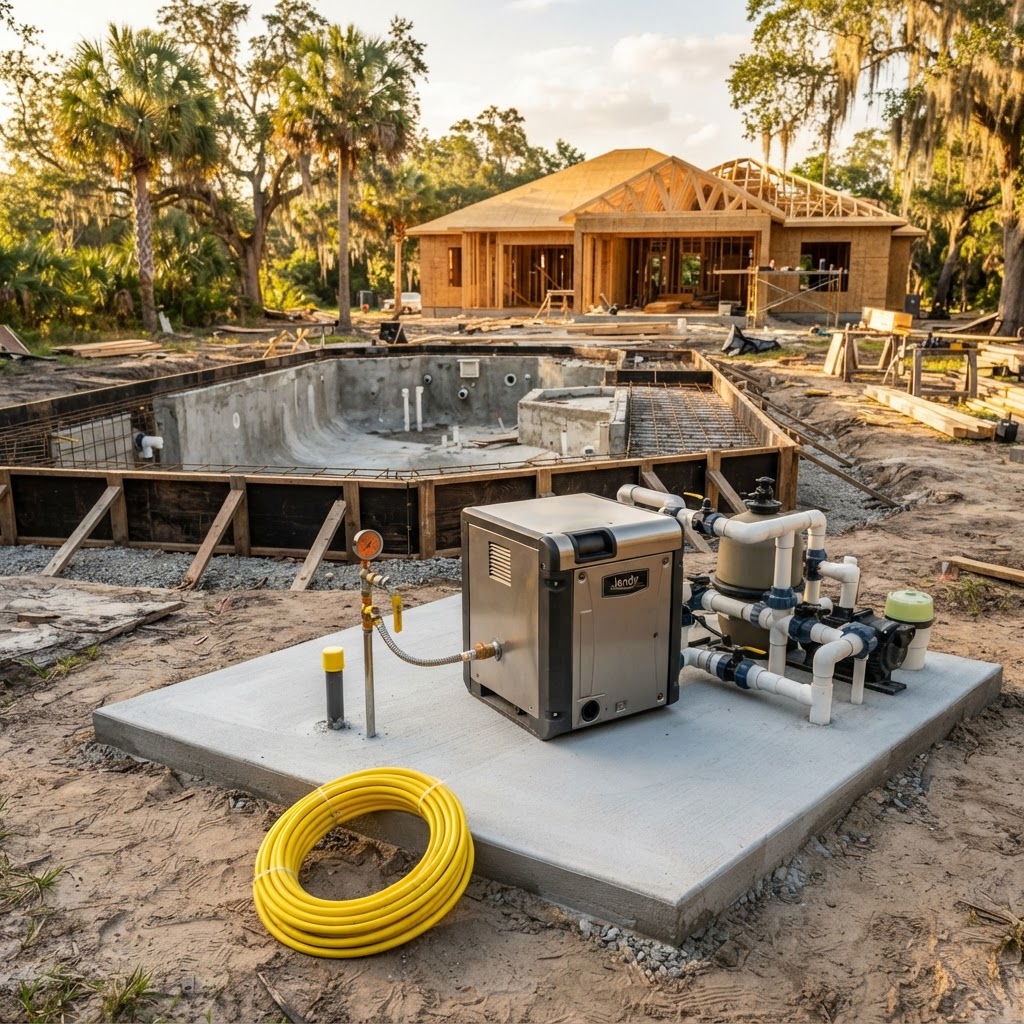 Pool Heater Gas Lines for New Construction: A Builder's Sizing and Planning Guide