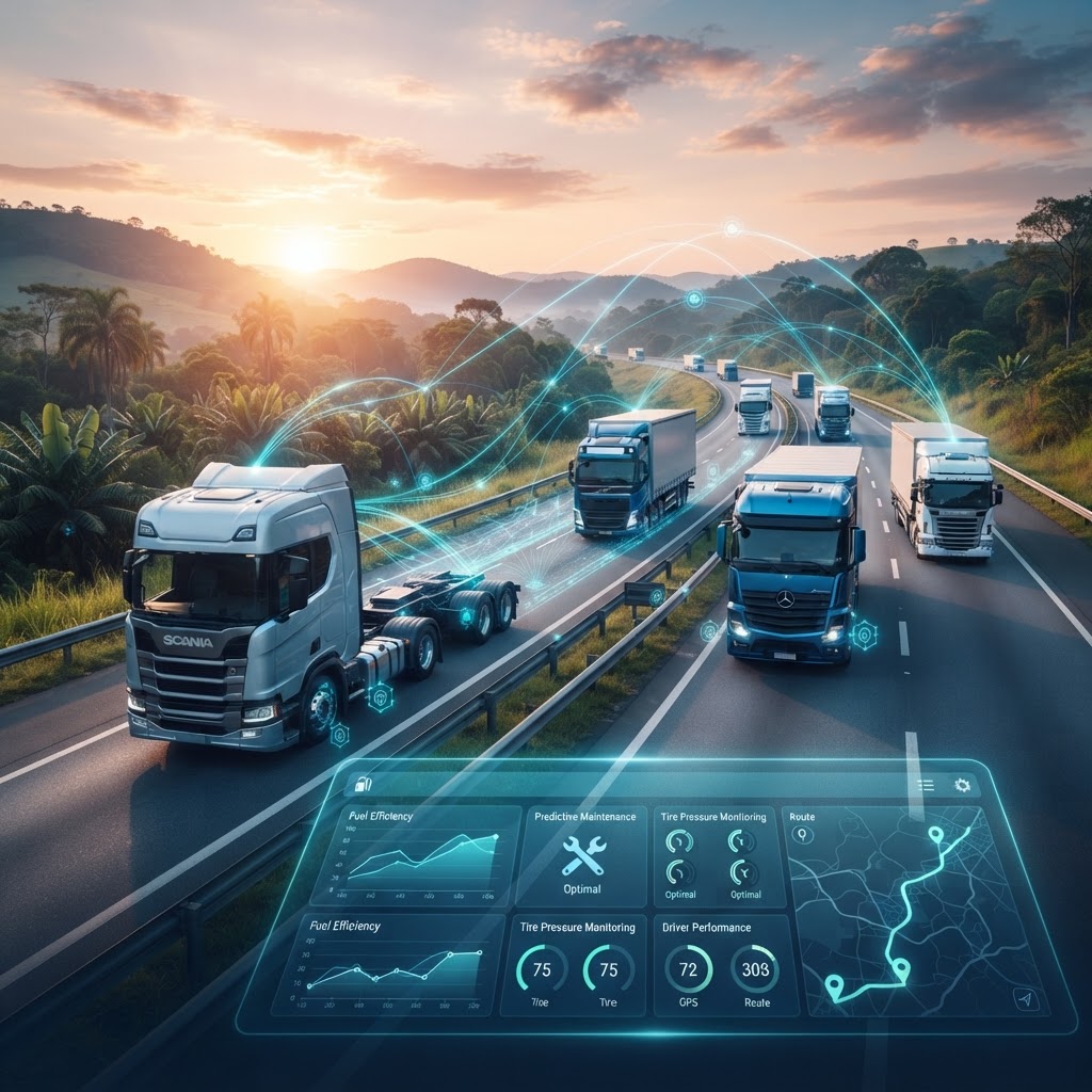 Caminhões conectados e inteligência artificial na gestão de frotas