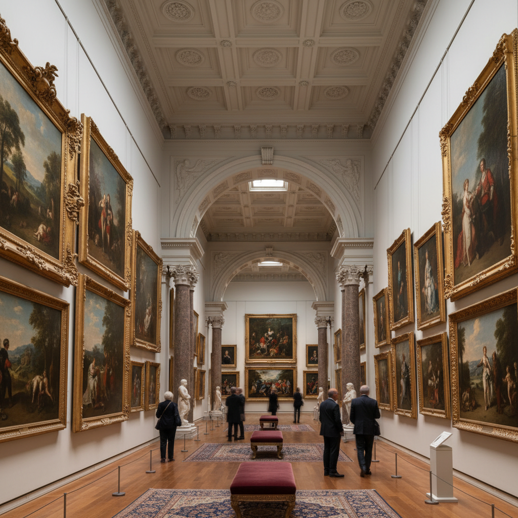 Empty frames at the Isabella Stewart Gardner Museum, Dutch Room