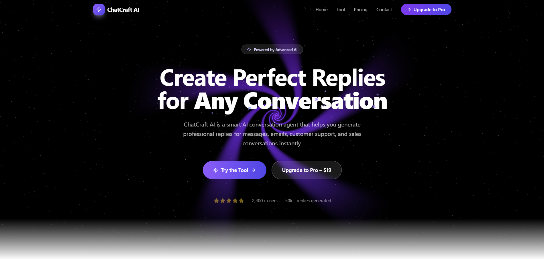 ChatCraft AI – Conversation Reply Generator template preview