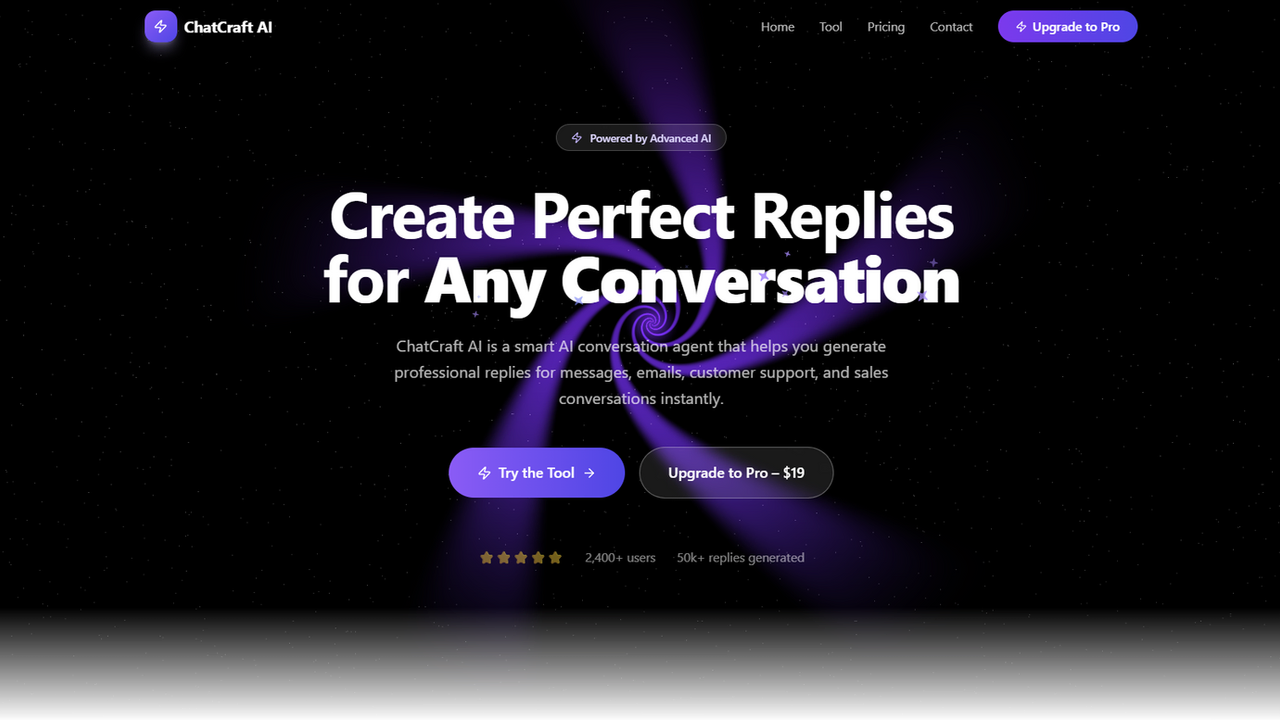ChatCraft AI – Conversation Reply Generator template preview