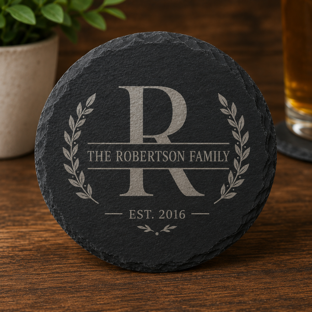 Family Name Slate Coaster