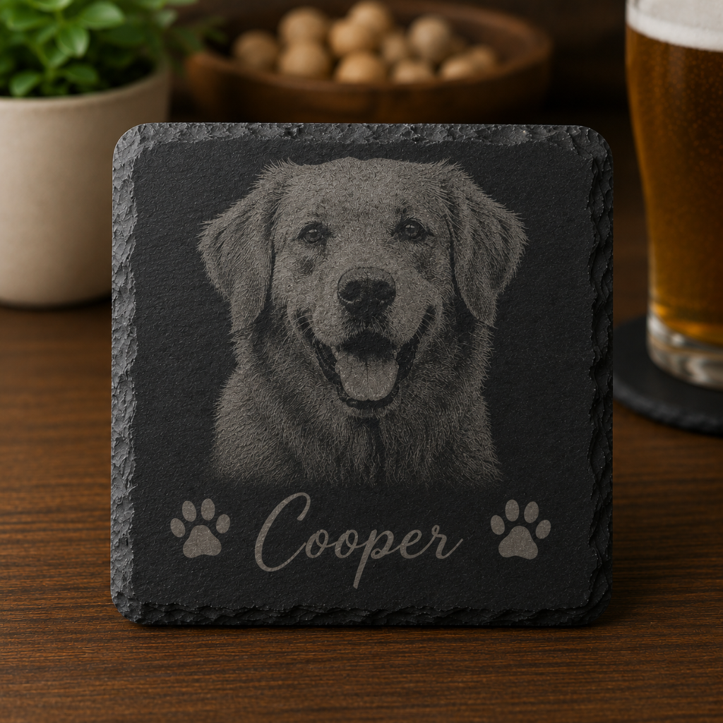 Photo Engraved Slate Coaster