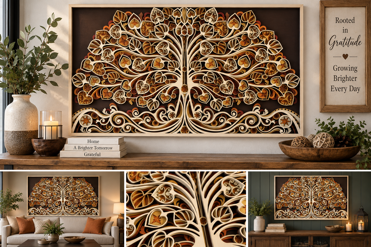 Rooted Harmony Tree of Life Layered Wood Art