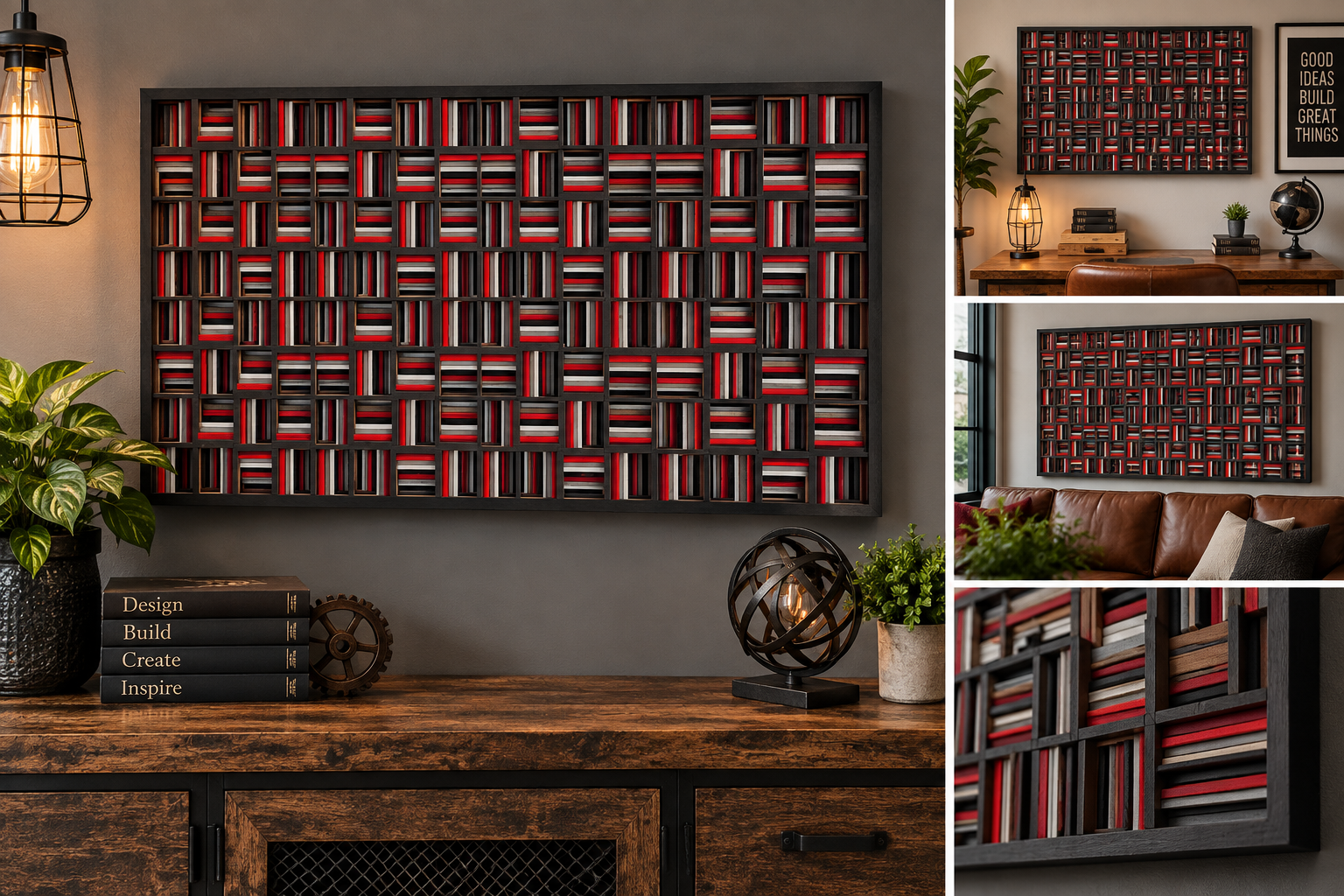 Modern Weave Layered Wood Art
