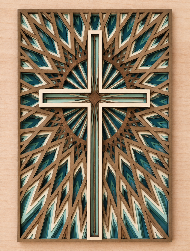 Radiant Faith Layered Wood Cross