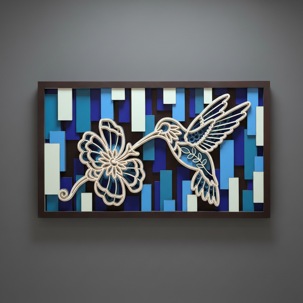 Hummingbird Mosaic Wall Art