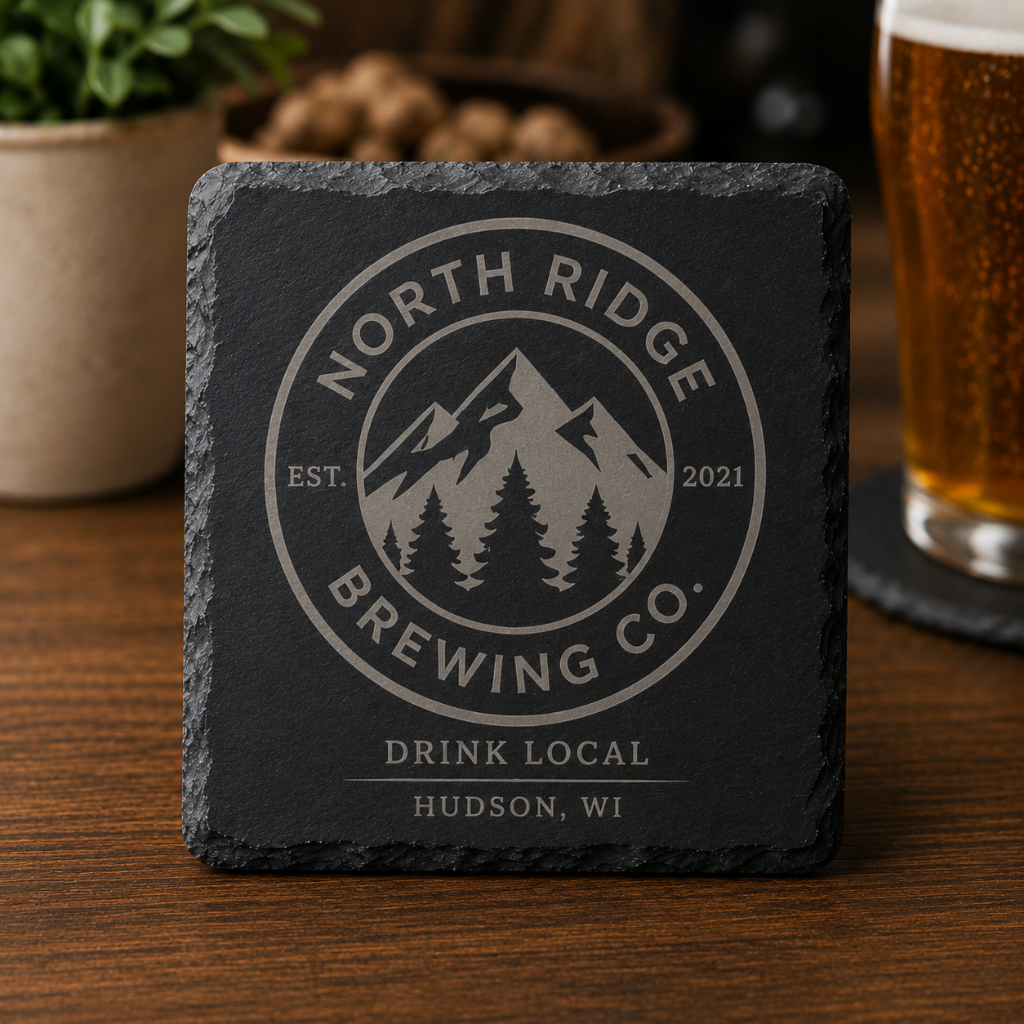 Custom Logo Slate Coaster