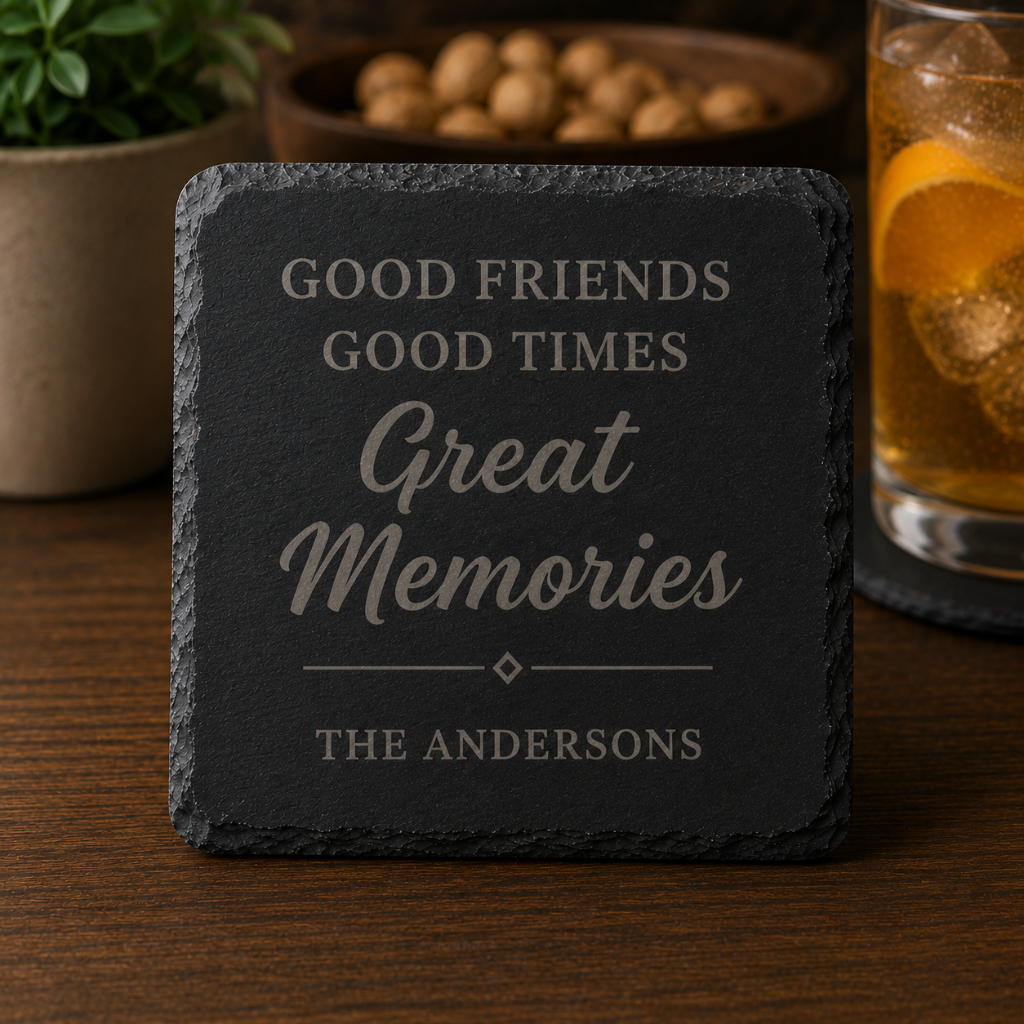 Custom Text & Quote Slate Coaster