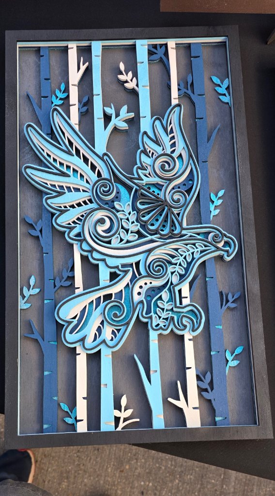 Eagle in the Forest Layered Wood Art