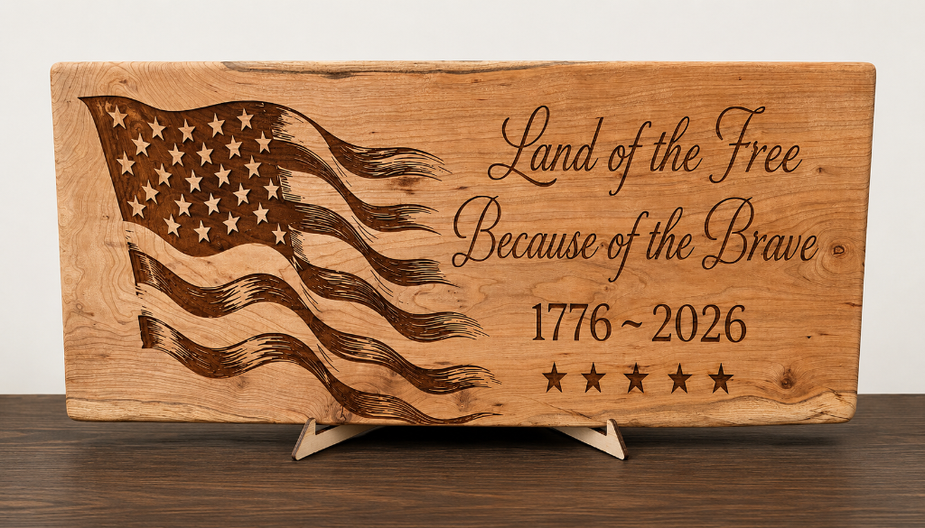 Custom Engraved Cherry Wood Sign