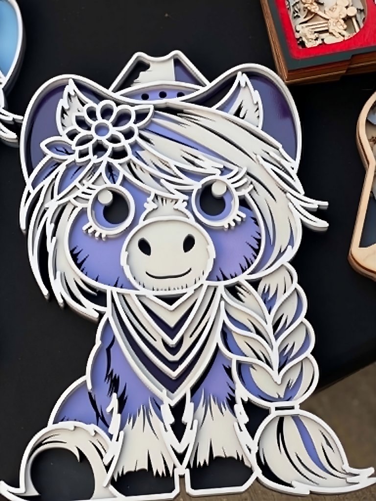 Purple Llama Layered Wood Art