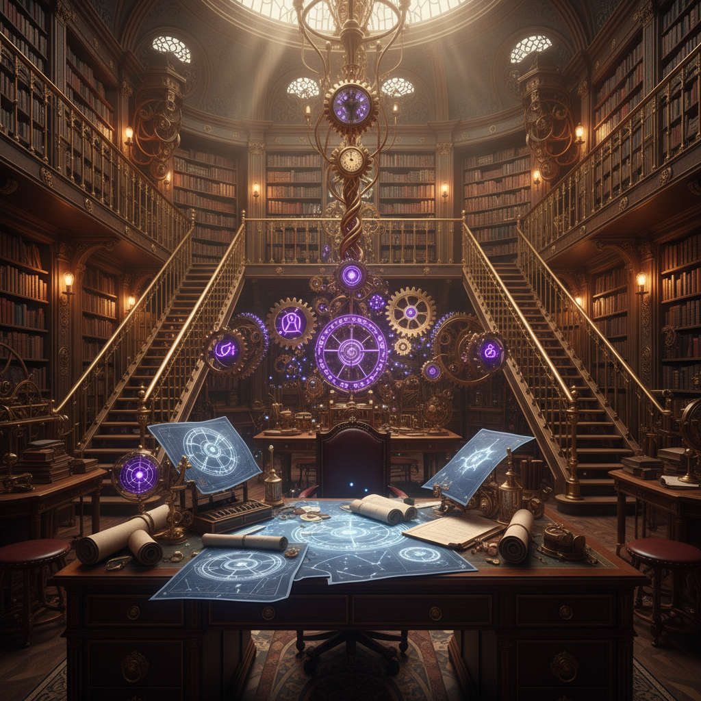 Steampunk arcane study