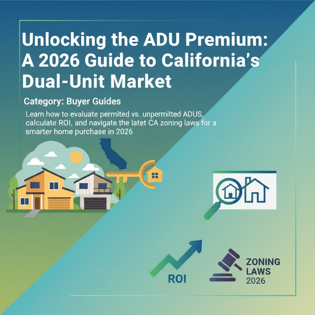Unlocking the ADU Premium: A 2026 Guide to California’s Dual-Unit Market
