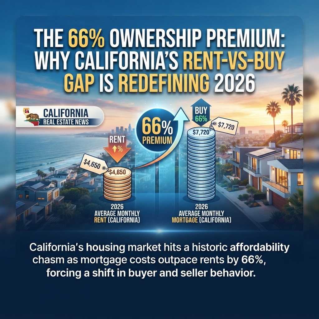 The 66% Ownership Premium: Why California’s Rent-vs-Buy Gap is Redefining 2026