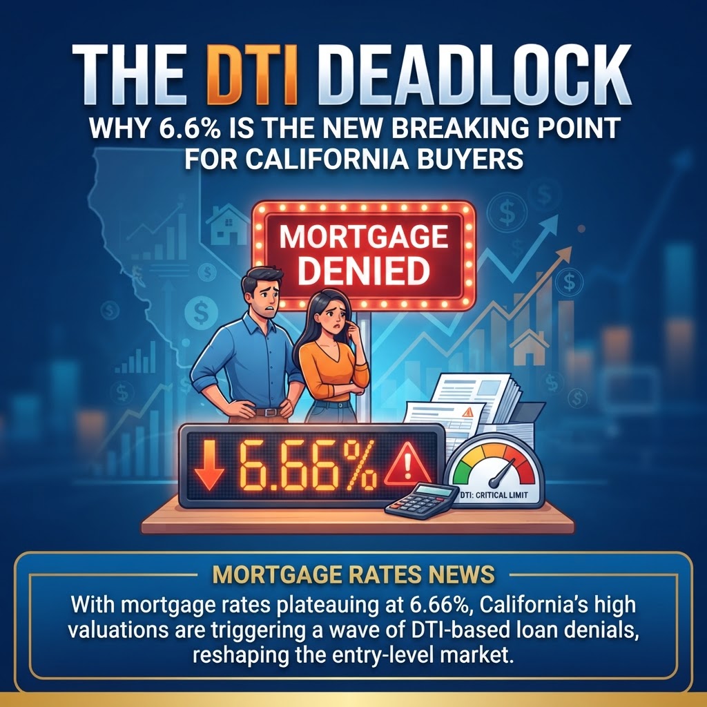 The DTI Deadlock: Why 6.6% is the New Breaking Point for California Buyers