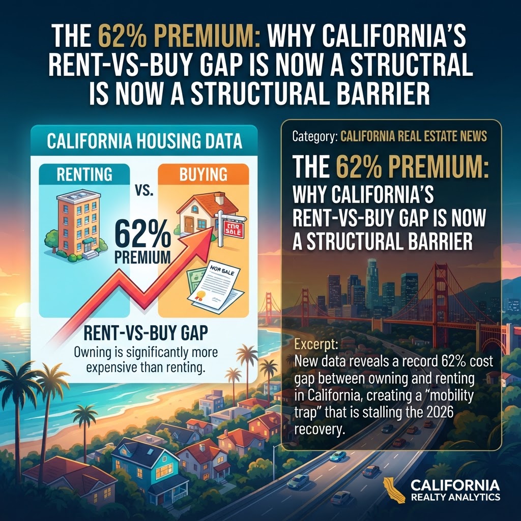 The 62% Premium: Why California’s Rent-vs-Buy Gap Is Now a Structural Barrier