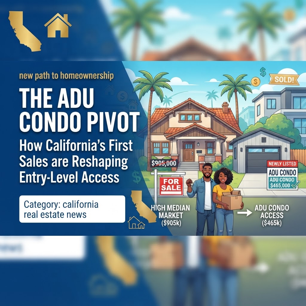 The ADU Condo Pivot: How California’s First Sales are Reshaping Entry-Level Access