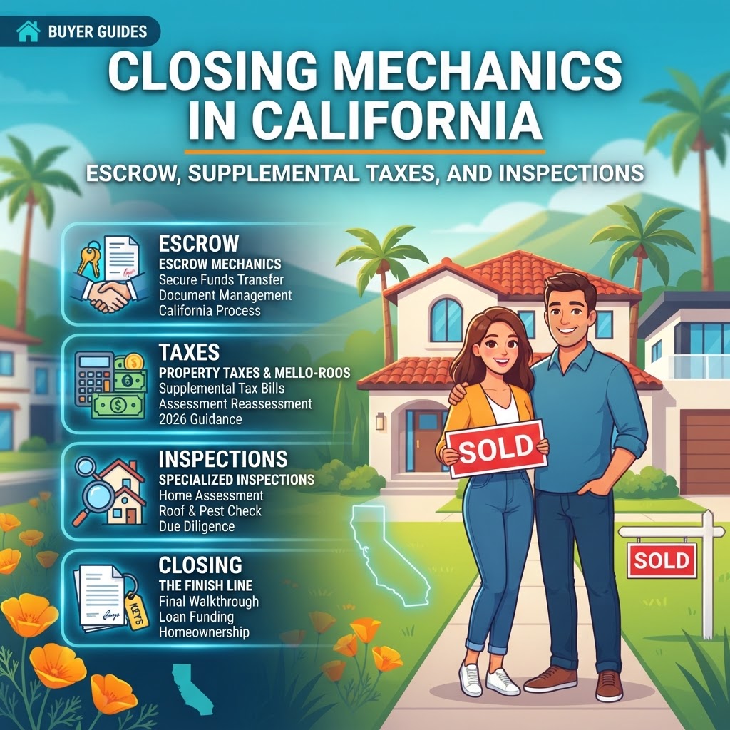 Closing Mechanics in California: Escrow, Supplemental Taxes, and Inspections
