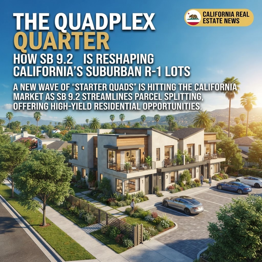 The Quadplex Quarter: How SB 9.2 Is Reshaping California’s Suburban R-1 Lots