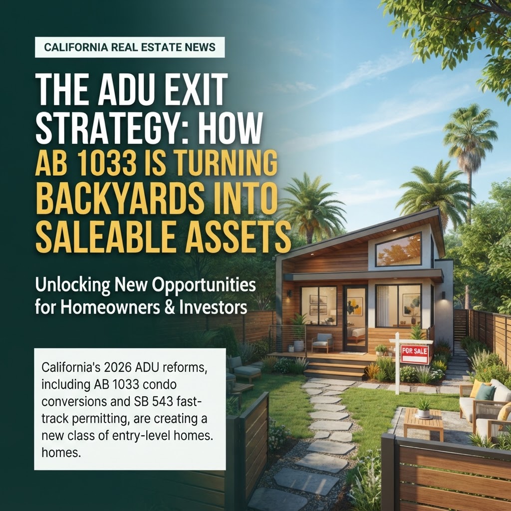 The ADU Exit Strategy: How AB 1033 is Turning Backyards into Saleable Assets