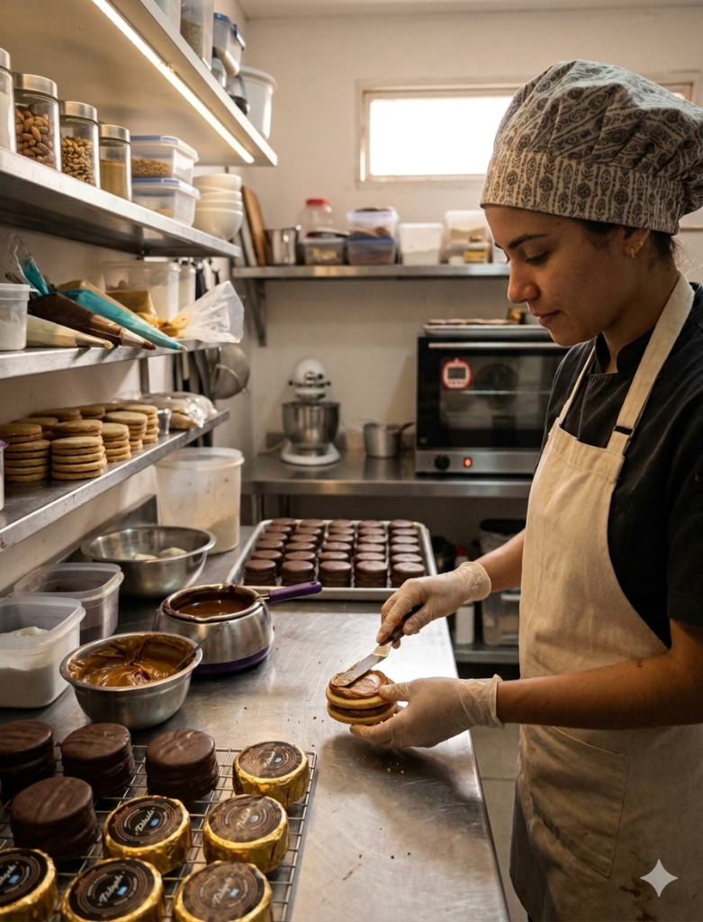 Confeccionando alfajores