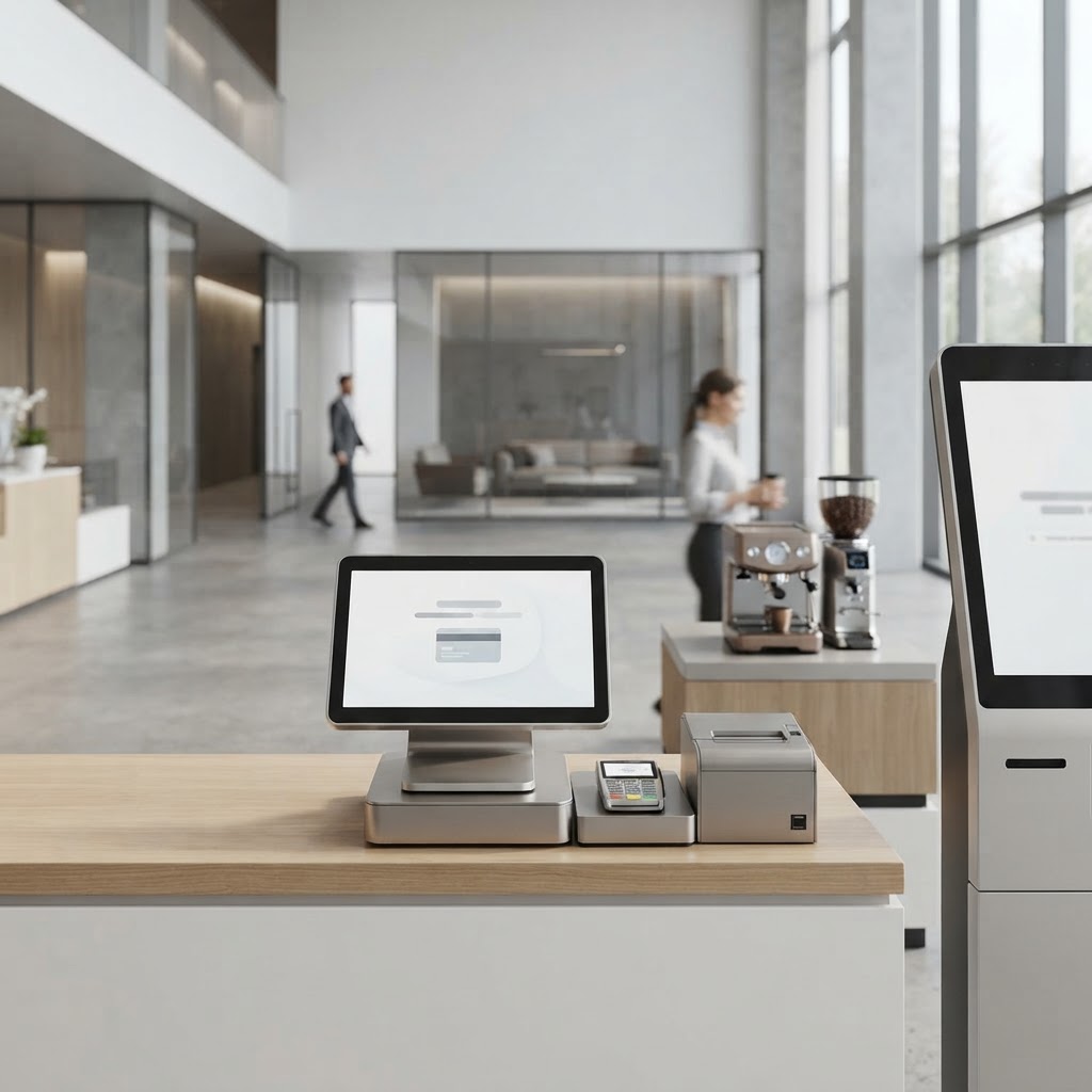 Modern modular point-of-sale setup in a flexible multi-use commerce environment