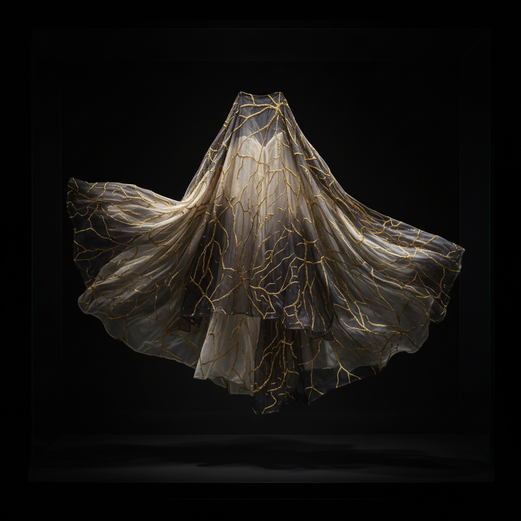 Vault Edition — silk organza with 24K gold thread